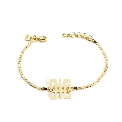 Bracelet motif doré or fin 24 carats