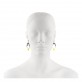 Boucles d'oreilles plaque argent cristal Swarovski jaune